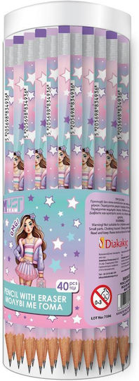 Pencils Eraser Must Team Girl Wow 40 Pieces