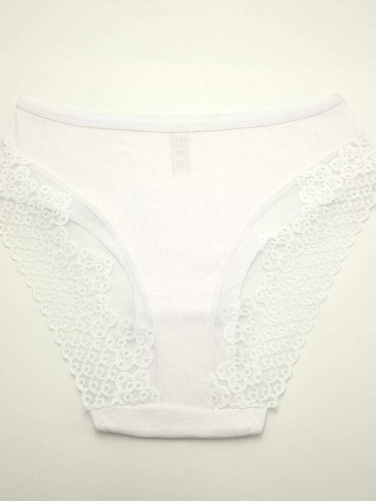Hana Slip pentru femei cu dantelă alb