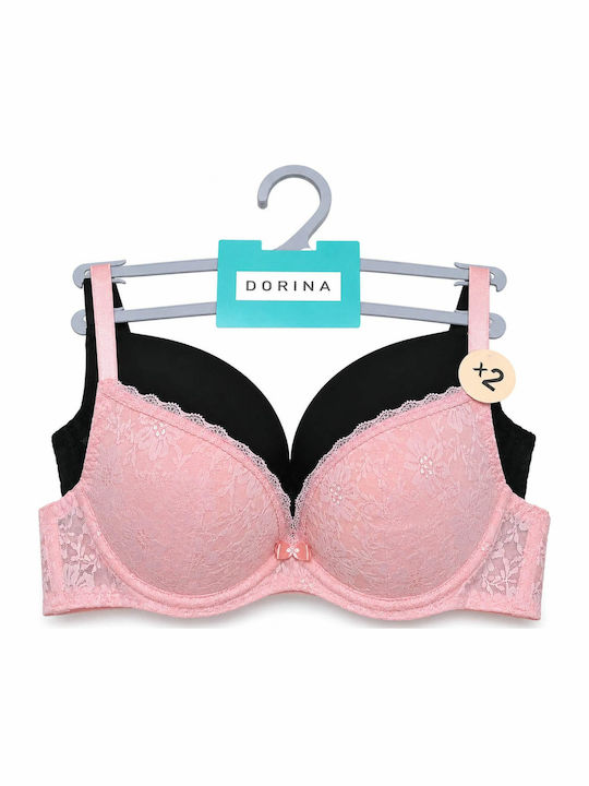 Sonia Rosa/Schwarz Büstenhalter für Eintauchen mit Bügel 2Pack