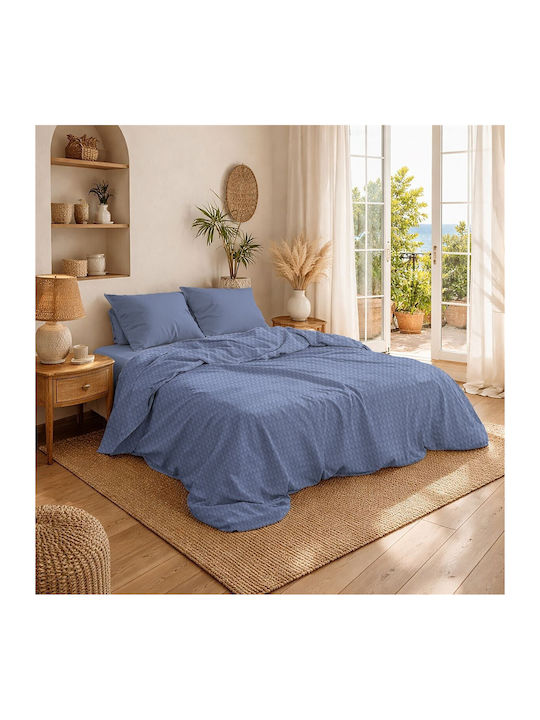 Dimcol Κουβέρτα Πικέ Υπέρδιπλη 255x270εκ. Classic Blue