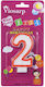 Lumanare De Ziua De Naștere 2 – Lumanare Număr Happy Birthday