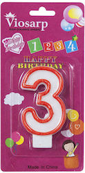 Birthday Number Candle 3 Happy Birthday