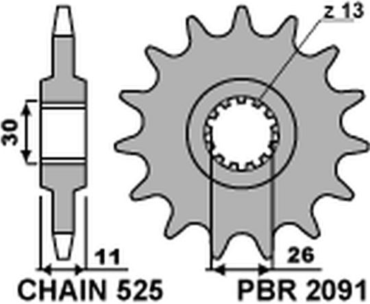 PBR Vorderes Ritzel Für Yamaha TDM 900