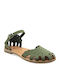 Flatforme Sandale Casual Damă Olympia Verde De Catifea
