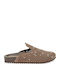 Flat Leather Mules in Brown Colour