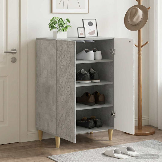 Delft Дървен шкаф за обувки за ботуши/боти, Сив, Д59.5 x Ш39.5 x В90 cm,