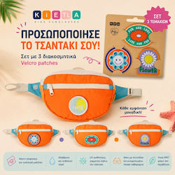 Kietla Σετ Διακοσμητικά Αυτοκόλλητα Βέλκρο Patch 3 Τεμάχια Flower