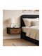 Handmade Wooden Beige Bedside Table 40x30x20cm