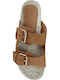 Damen Flache Sandalen Braun