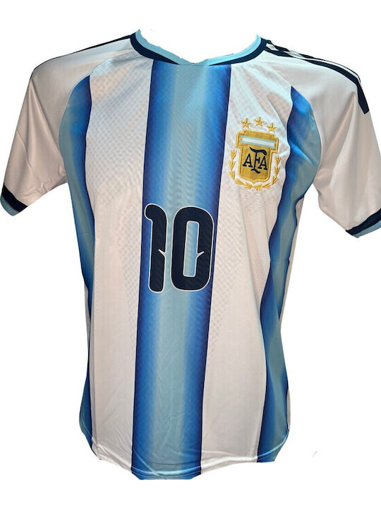 Men's Football Argentina National Team Messi White Light Blue 190726-02