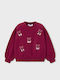 Kinder-Sweatshirt Strickjacke Kirsche