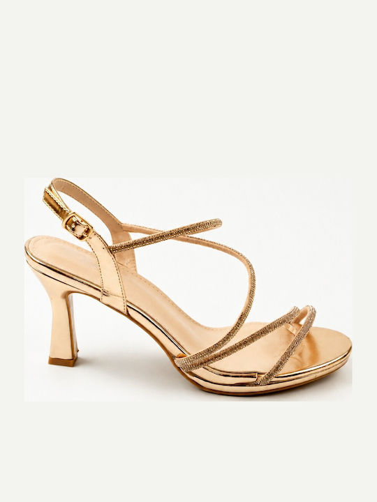 Fshoes Sandals with Strass Champagne