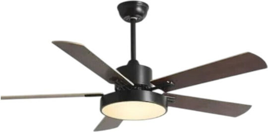 Ceiling Fan 48cm with Light Black