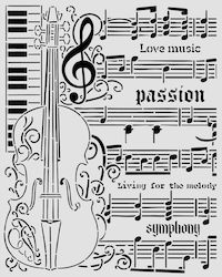 Thick Stencil 20x25cm Stamperia Symphony Βιολί