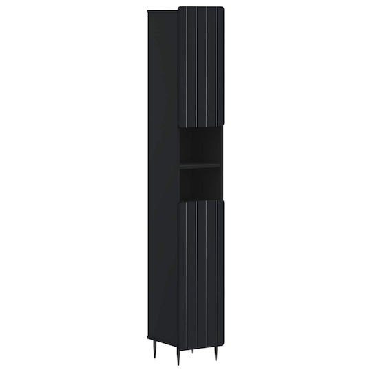 vidaXL Подова банска колона M30xD31xH189.5cm Черна