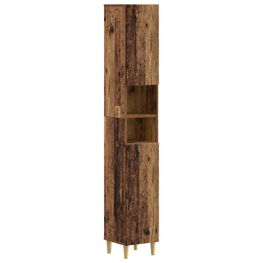 vidaXL Dulap coloană pentru baie de pardoseală M30xA31xÎ190cm Maro
