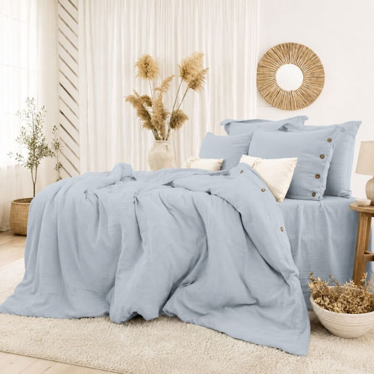 Şaheser Set Huse Pentru Pilote Dublu 200x220cm Albastru