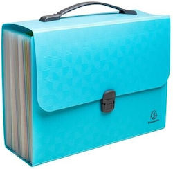 Accordion Handle Bag-File Holder Exacompta A4 24 Positions Cyan 55699e Accordion Handle Bag-File Holder Exacompta A4 24 Positions Cyan 55699e