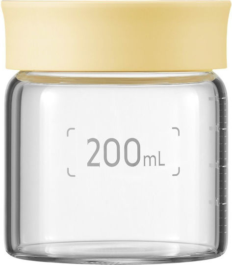 Buydeem Ваза за Обща Употреба с Капак Стъклена Жълта 200ml