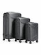 Felbags Hard Suitcases Dark Grey Set 3pcs