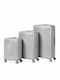 Felbags Suitcases Hard Silver Grey Set 3pcs