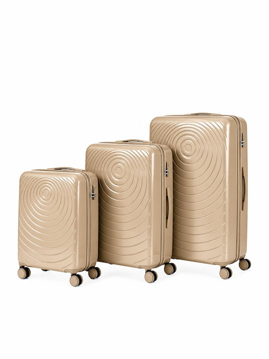 Felbags Valize de călătorie tari șampanie set 3 bucăți Felbags Valize de călătorie tari șampanie set 3 bucăți
