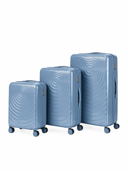 Felbags Suitcases Hard Light Blue Set 3 Pieces