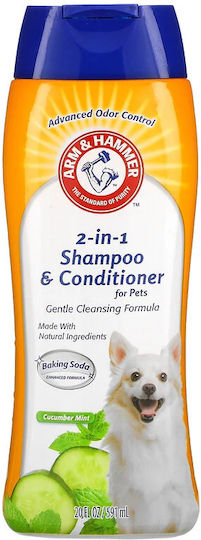 Șampon Balsam 2 În 1 Pentru Câini Arm & Hammer Curățare Eficientă Bicarbonat De Sodiu Fără Lacrimi Aromă De Castravete 591 Ml