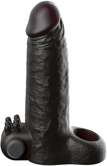 Pipedream Real Feel Extensie de penis cu vibrație neagră 5cm