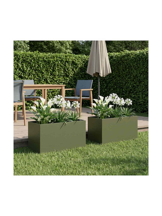 vidaXL Set 2 Ghivece Metalice Bronz 80x50 cm