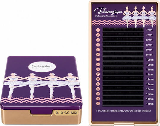 Dancing Swan Cc 0.10 Mm Mixed 7–14 Mm Individual Lash Extensions