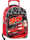 Cars School Trolley Bag For Elementary With Water Bottle Holder
