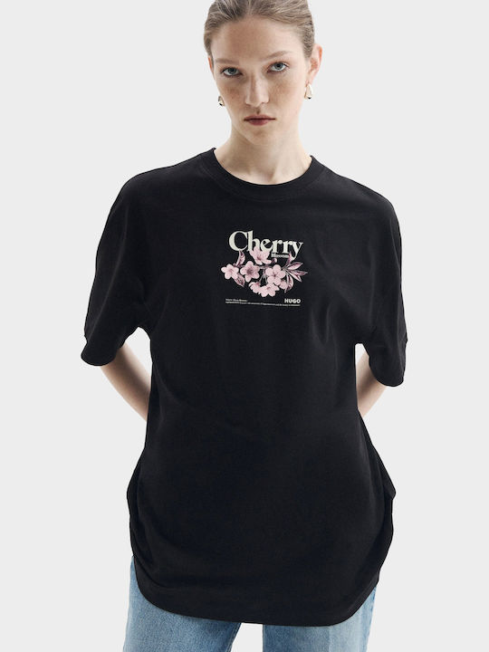 Hugo Bluza Damă Oversized Tricou Floral Negru