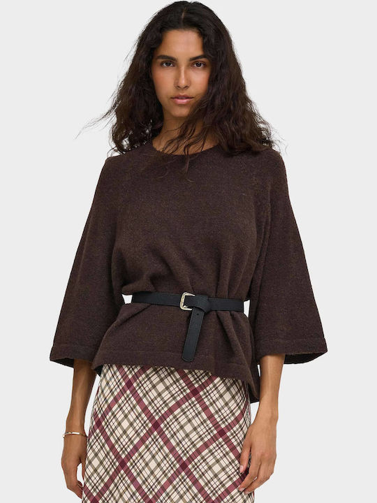 Damen Pullover mit 3/4 Ärmel Braun