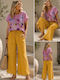 Women's Pantaloons with Rubber Band in Loose Fit Yellow
