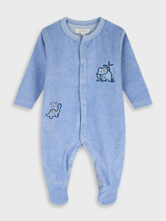 Energiers Samt Baby-Strampler An. Blau