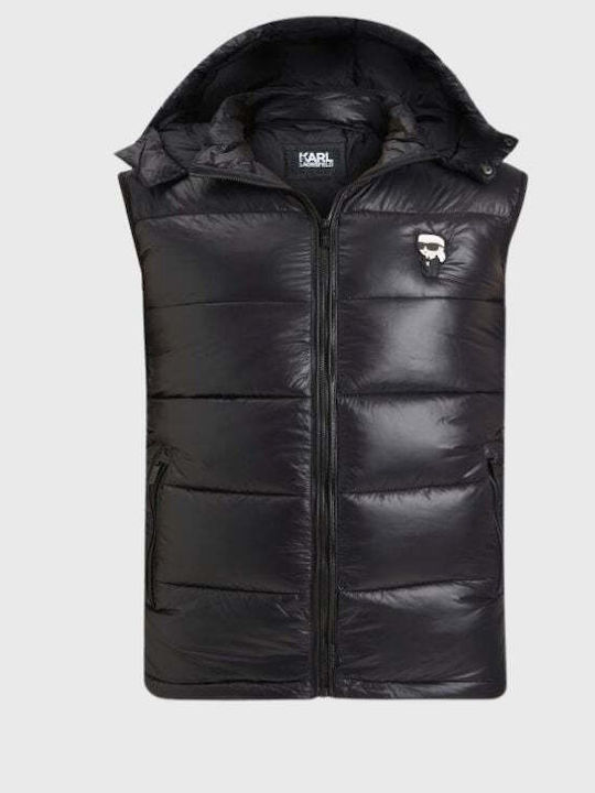 Karl Lagerfeld Αμάνικο Μπουφάν Puffer Μαύρο