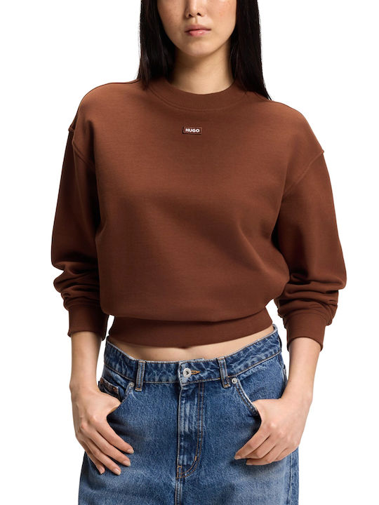 Hugo Delessa Crew Lang Damen Sweatshirt Braun