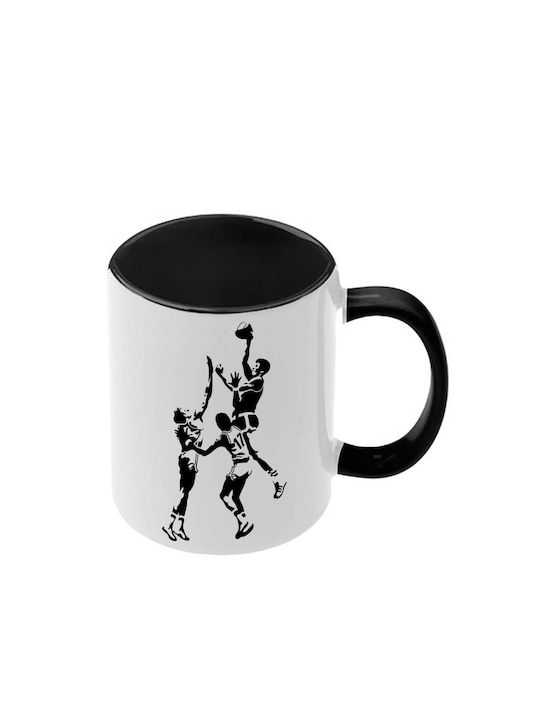 Basketball Mug Black Handle Interior