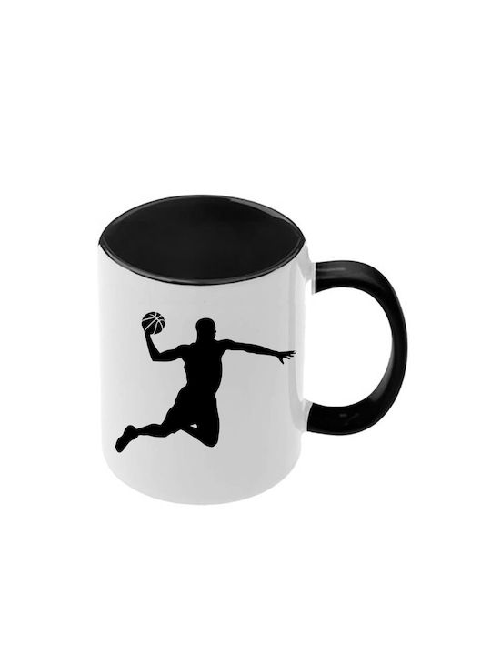Basketball Mug Black Handle Interior