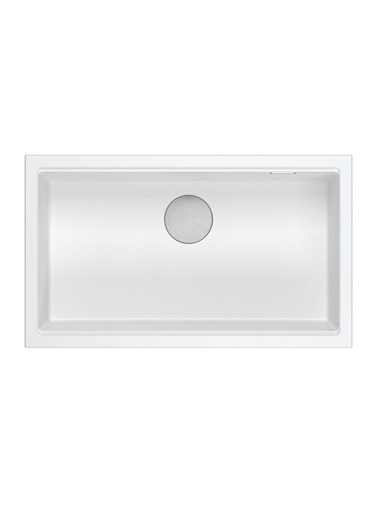 GraniteQ 110 Drop-In Kitchen Sink Inox W76xD45cm White