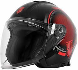 STR Avio Jet με Sun Visor ECE 22.06 Black Red