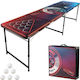 Vevor Φορητό Τραπέζι Beer Pong 2,4 Μ Led Φώτα Αναδιπλούμενο Ρυθμιζόμενο Ύψος Λαβές Μεταφοράς 6 Μπάλες Zdpjyxzddx00a75dc001v9