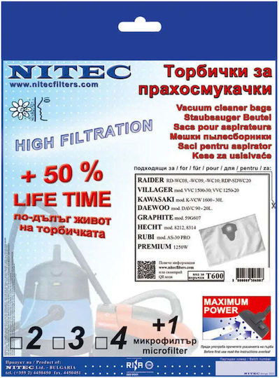 Nitec Vacuum Cleaner Bags 5pcs Compatible with Vacuum Cleaner