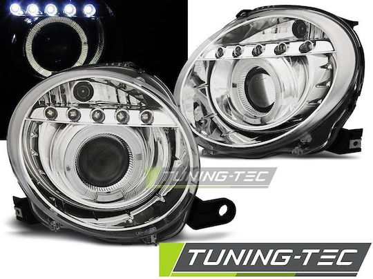 Car Bulbs Angel Eyes Front Chrome Fiat 500 07 Lpfi21