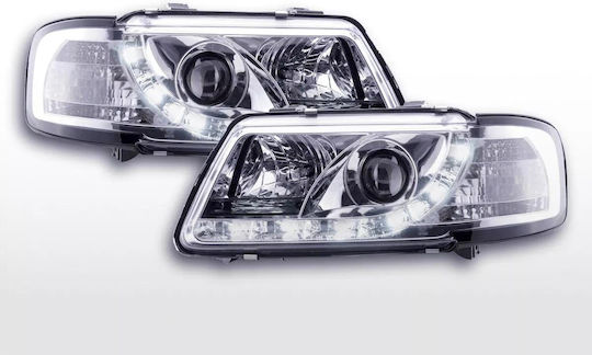 Front Led Dayline Lights Daytime Running Lights Drl Audi A3 8l 1996-2003 Without Adjuster Chrome 2 Pieces Fkfsai010059