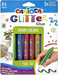 Carioca Κόλλα Glitter Πολύχρωμη 10.5ml 6τμχ