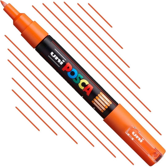 Posca Оранжеви Маркери за рисуване 0.7mm Тънки, Професионални Комплект 12бр