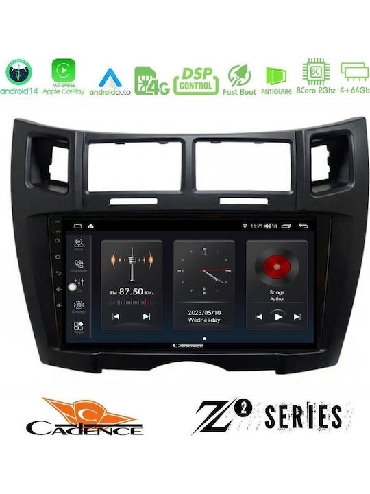 Cadence Car Audio System for Toyota Yaris 2023-2024 (Bluetooth/USB/WiFi/GPS/Apple CarPlay/Android Auto) with 9" Touch Screen