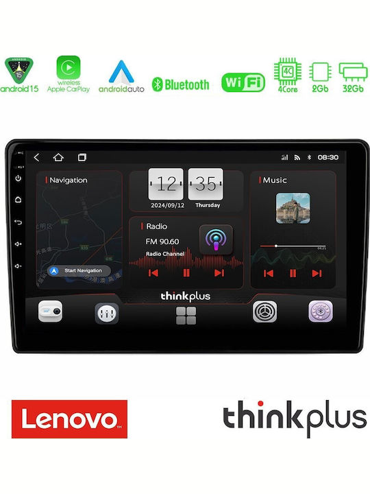 Lenovo Car Audio System for Peugeot Bipper Fiat Fiorino Qubo Citroen Nemo Bluetooth USB AUX WiFi GPS Apple CarPlay Android Auto with 10" Touch Screen